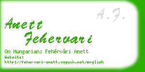 anett fehervari business card