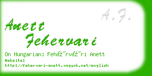 anett fehervari business card